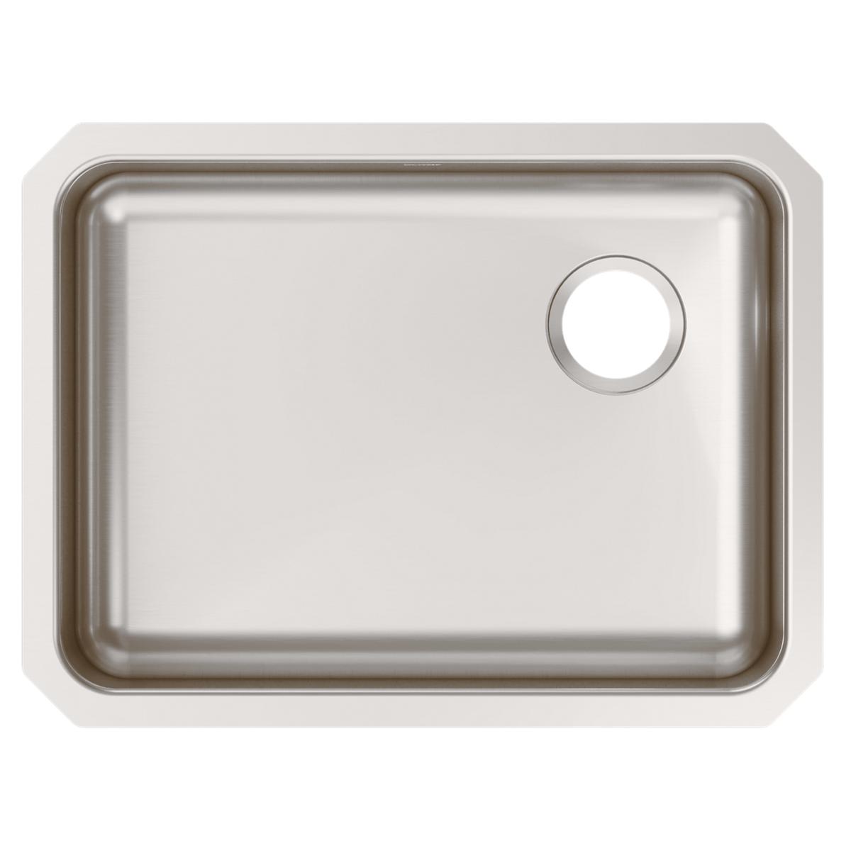 Elkay Lustertone Classic Stainless Steel 25-1/2" x 19-1/4" x 8", Single Bowl Undermount Sink with Right Drain ELUH2317R