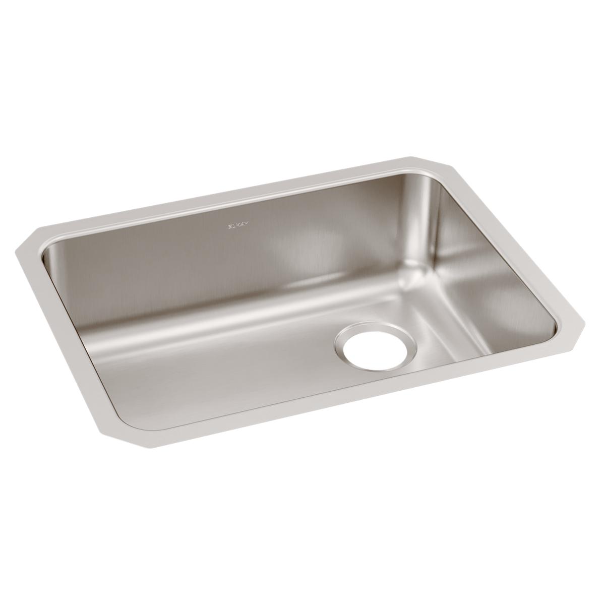 Elkay Lustertone Classic Stainless Steel 25-1/2" x 19-1/4" x 8", Single Bowl Undermount Sink with Right Drain ELUH2317R