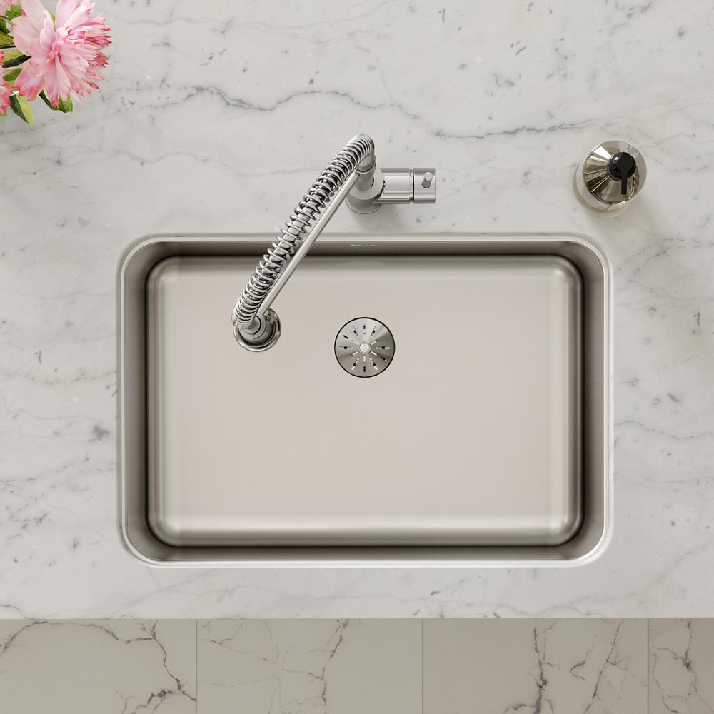 Elkay Lustertone Classic Stainless Steel 26-1/2" x 18-1/2" x 10" Single Bowl Undermount Sink with Perfect Drain ELUH241610PD