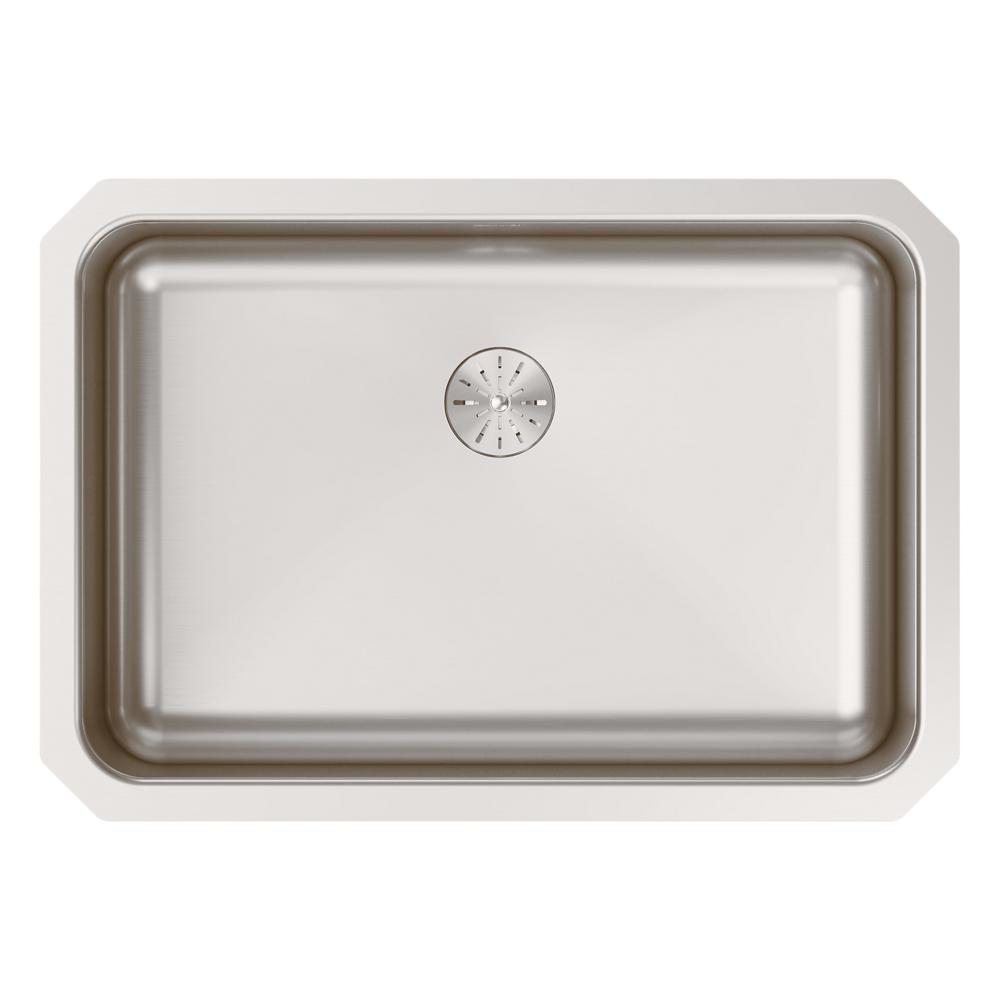 Elkay Lustertone Classic Stainless Steel 26-1/2" x 18-1/2" x 10" Single Bowl Undermount Sink with Perfect Drain ELUH241610PD