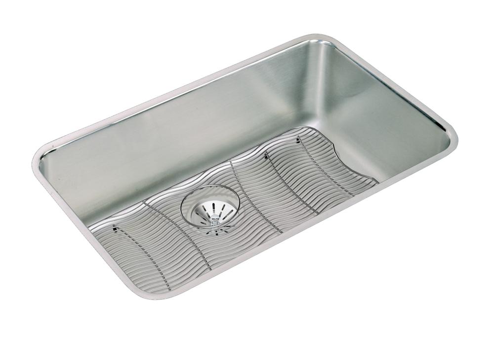 Elkay Lustertone Classic Stainless Steel 30-1/2" x 18-1/2" x 10" Single Bowl Undermount Sink Kit with Perfect Drain ELUH281610PDBG