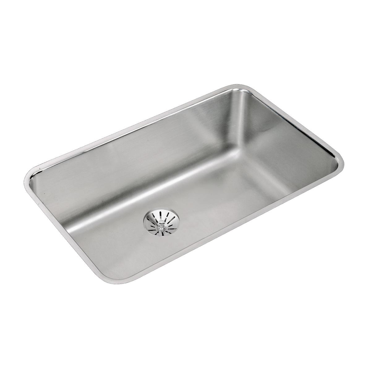 Elkay Lustertone Classic Stainless Steel 30-1/2" x 18-1/2" x 10" Single Bowl Undermount Sink Kit with Perfect Drain ELUH281610PDBG
