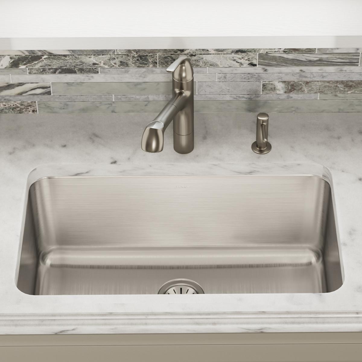 Elkay Lustertone Classic Stainless Steel 30-1/2" x 18-1/2" x 11-1/2", Single Bowl Undermount Sink ELUH281612