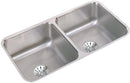 Elkay Lustertone Classic Stainless Steel, 31-3/4" x 16-1/2" x 7-1/2" Double Bowl Undermount Sink w/Perfect Drain ELUH3116PD
