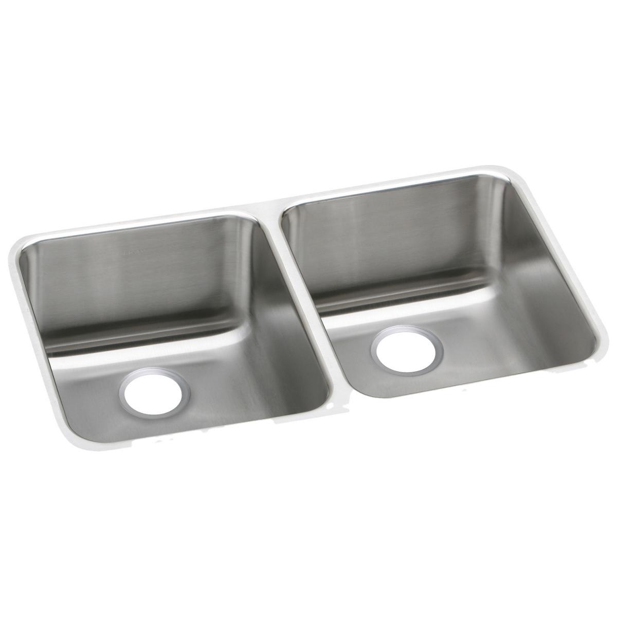 Elkay Lustertone Classic Stainless Steel 30-3/4" x 18-1/2" x 10", Equal Double Bowl Undermount Sink with Right Drain ELUH311810R