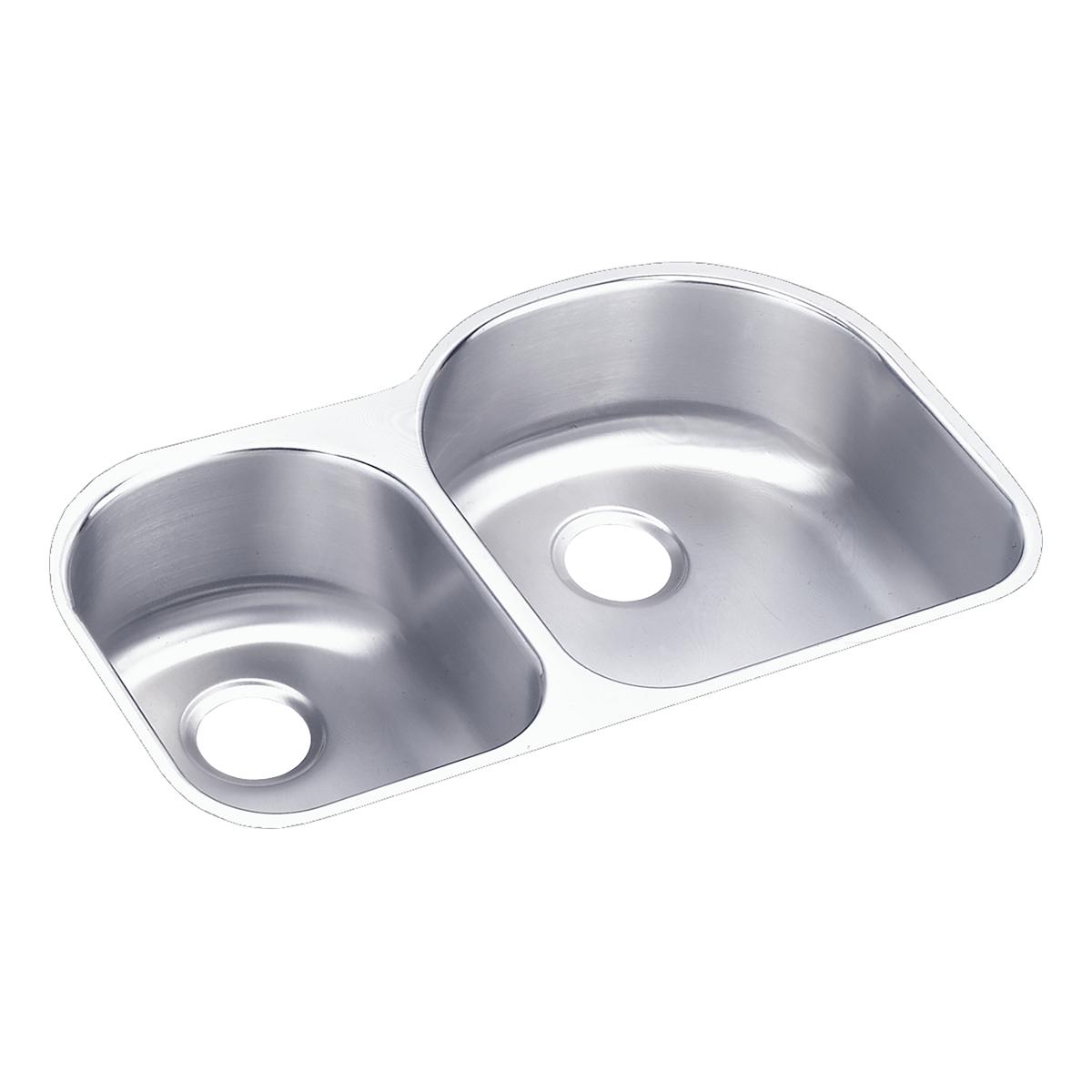 Elkay Lustertone Classic Stainless Steel 31-1/4" x 20" x 7-1/2", Offset 40/60 Double Bowl Undermount Sink ELUH3119L