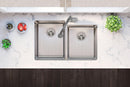 Elkay Lustertone Iconix 18 Gauge Stainless Steel 31-1/4" x 20-1/2" x 9" Double Bowl Undermount Sink with Right Small Bowl ELUH3120RT