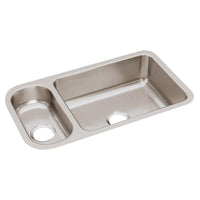 Elkay Lustertone Classic Stainless Steel 32-1/4" x 18-1/4" x 7-3/4", 30/70 Double Bowl Undermount Sink ELUH3219
