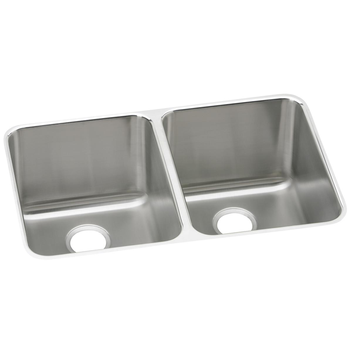 Elkay Lustertone Classic Stainless Steel 31-1/4" x 20" x 7-7/8", Equal Double Bowl Undermount Sink ELUH3220