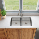 Elkay Lustertone Classic Stainless Steel 31-1/4" x 20" x 7-7/8" Double Bowl Undermount Sink with Perfect Drain ELUH3220PD