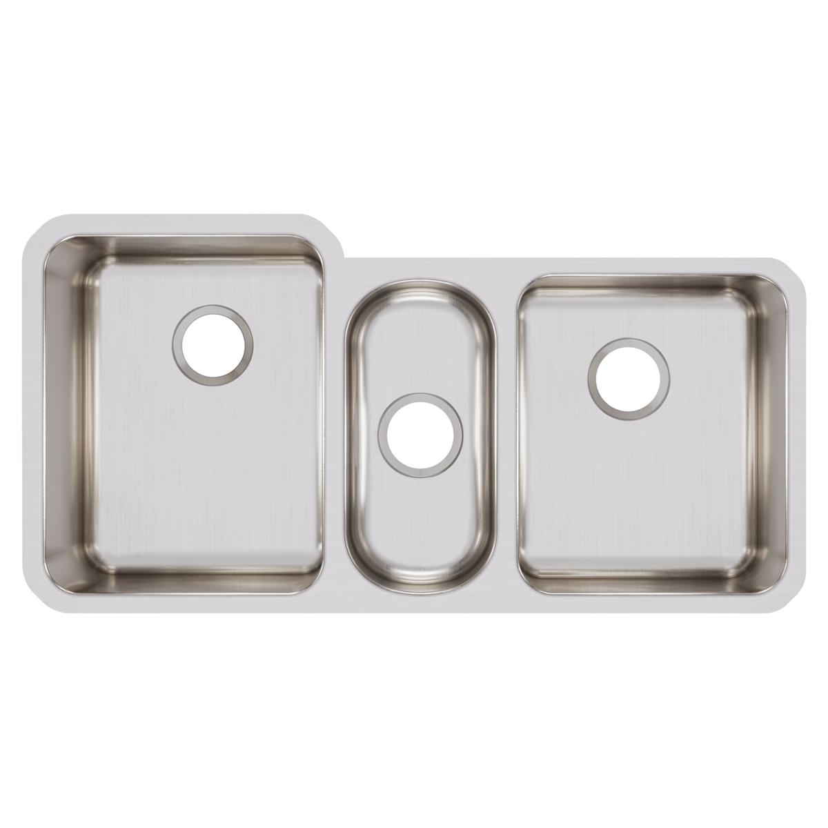 Elkay Lustertone Classic Stainless Steel 40" x 20-1/2" x 9-7/8", Triple Bowl Undermount Sink ELUH4020