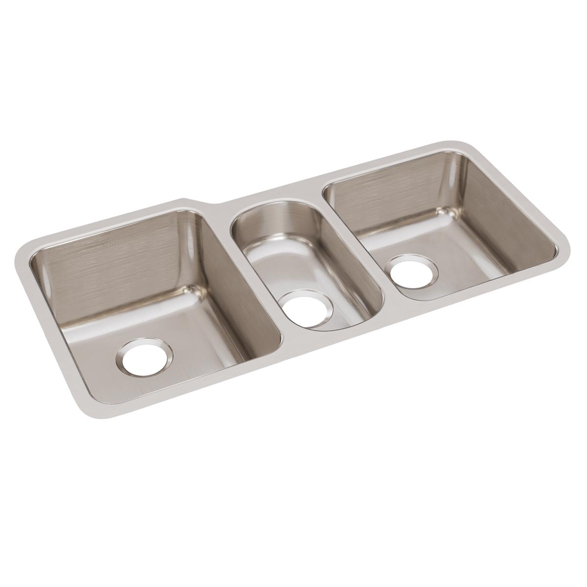Elkay Lustertone Classic Stainless Steel 40" x 20-1/2" x 9-7/8", Triple Bowl Undermount Sink ELUH4020