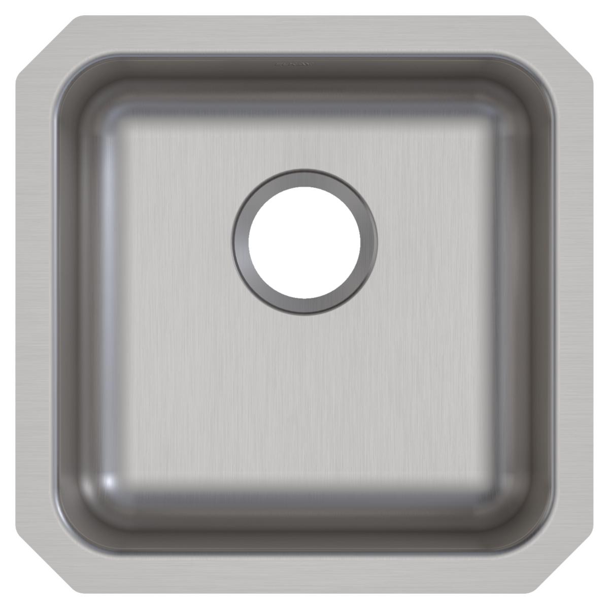 Elkay Lustertone Classic Stainless Steel, 16-1/2" x 16-1/2" x 5-3/8", Single Bowl Undermount ADA Sink ELUHAD141455