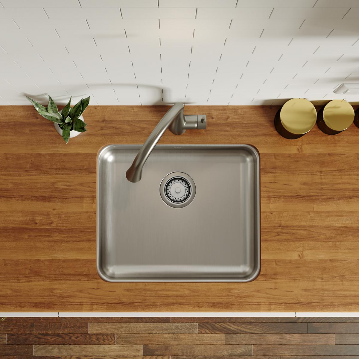 Elkay Lustertone Classic Stainless Steel 21-1/2" x 18-1/2" x 4-7/8", Single Bowl Undermount ADA Sink ELUHAD191650