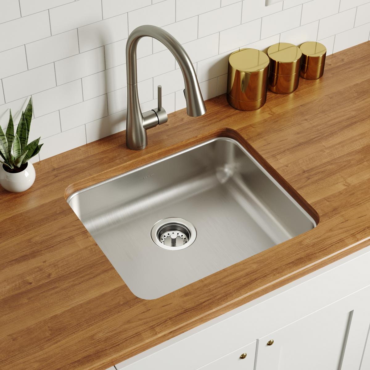 Elkay Lustertone Classic Stainless Steel 21-1/2" x 18-1/2" x 5-3/8", Single Bowl Undermount ADA Sink ELUHAD191655