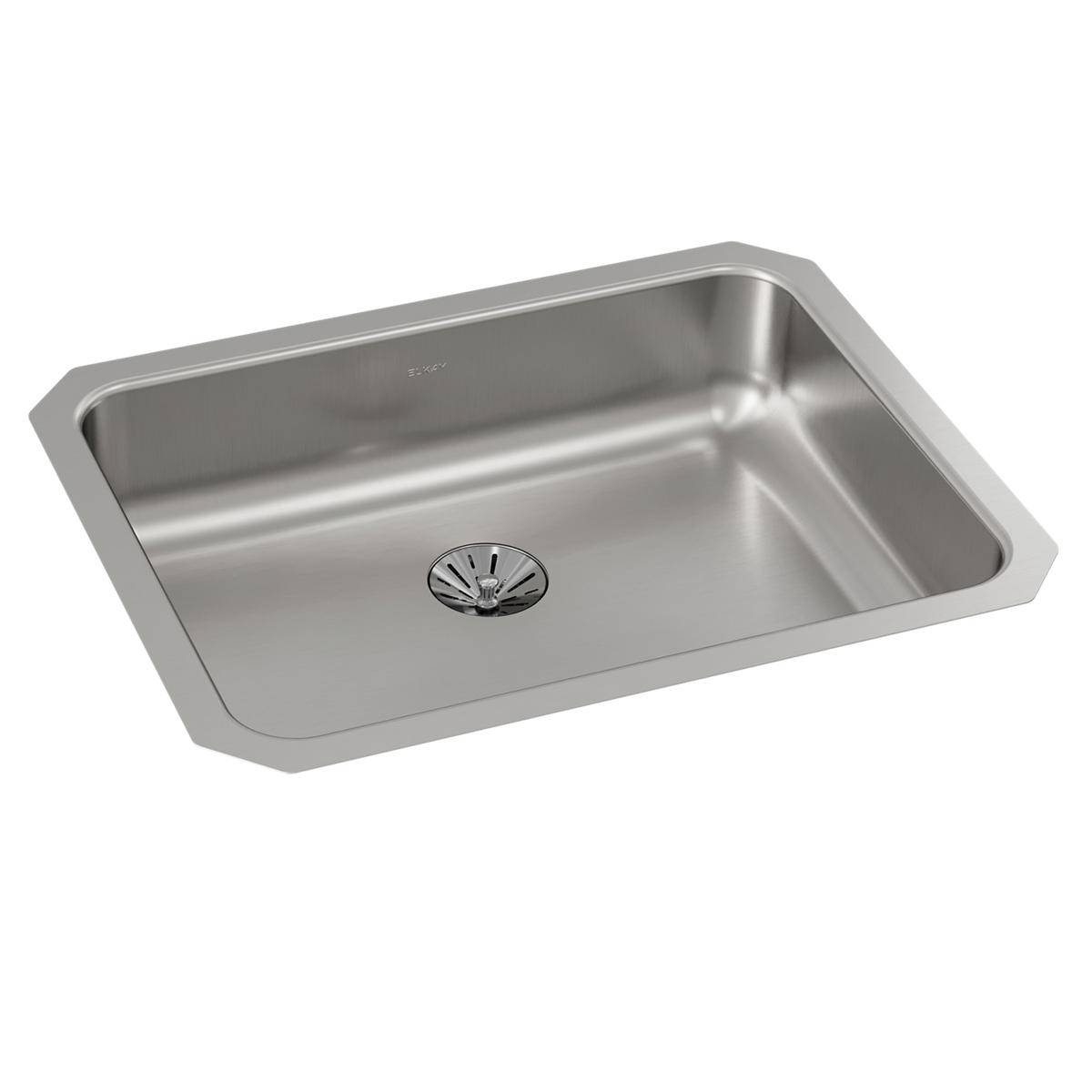 Elkay Lustertone Classic Stainless Steel, 23-1/2" x 18-1/4" x 5-3/8", Single Bowl Undermount ADA Sink w/Perfect Drain ELUHAD211555PD