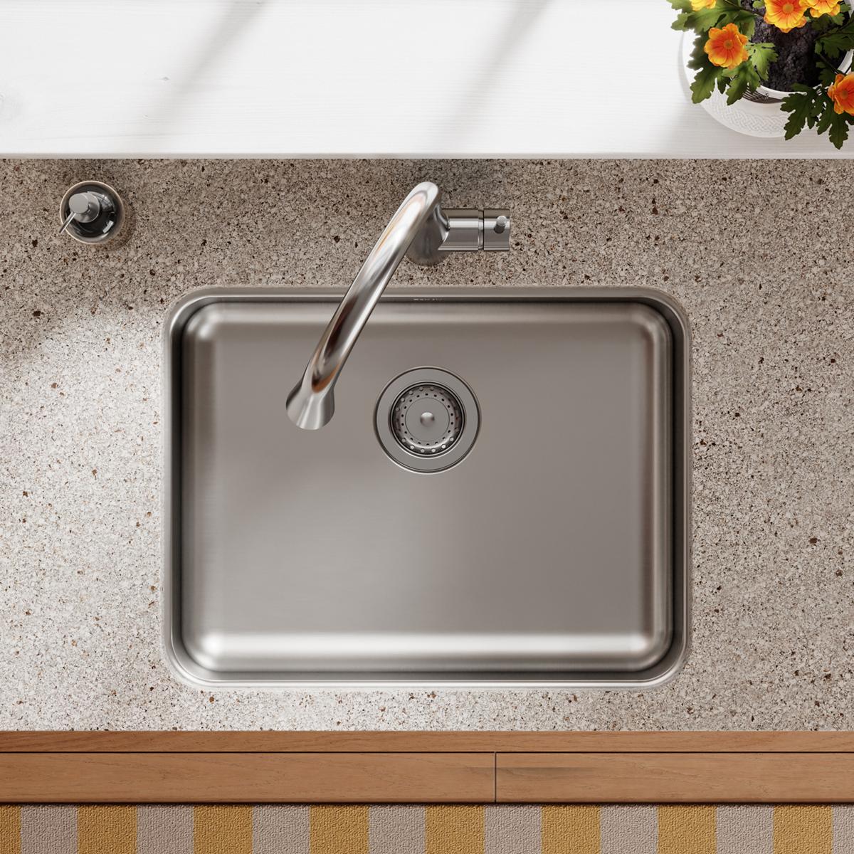 Elkay Lustertone Classic Stainless Steel, 23-1/2" x 18-1/4" x 5-3/8", Single Bowl Undermount ADA Sink ELUHAD211555