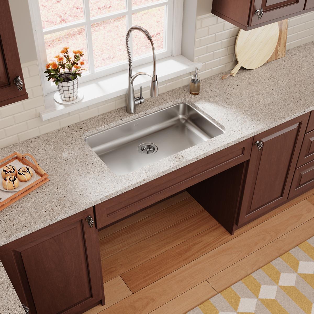 Elkay Lustertone Classic Stainless Steel 30-1/2" x 18-1/2" x 5-3/8", Single Bowl Undermount ADA Sink ELUHAD281655