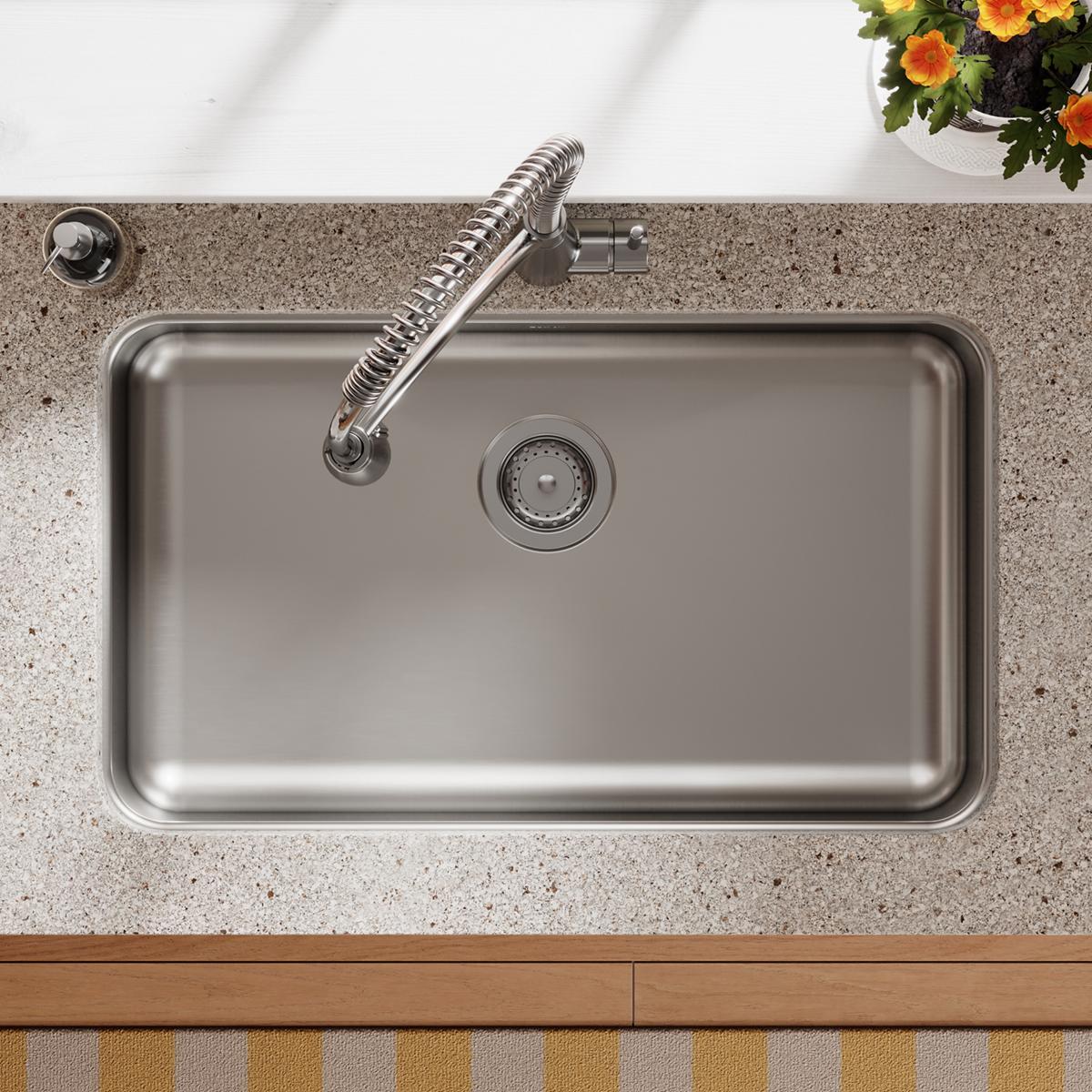 Elkay Lustertone Classic Stainless Steel 30-1/2" x 18-1/2" x 5-3/8", Single Bowl Undermount ADA Sink ELUHAD281655