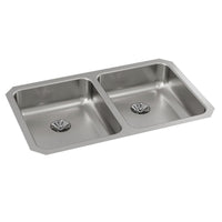Elkay Lustertone Classic Stainless Steel, 30-3/4" x 18-1/2" x 5-3/8", Double Bowl Undermount ADA Sink w/Perfect Drain ELUHAD311855PD