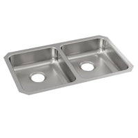Elkay Lustertone Classic Stainless Steel 30-3/4" x 18-1/2" x 5-3/8", Equal Double Bowl Undermount ADA Sink ELUHAD311855