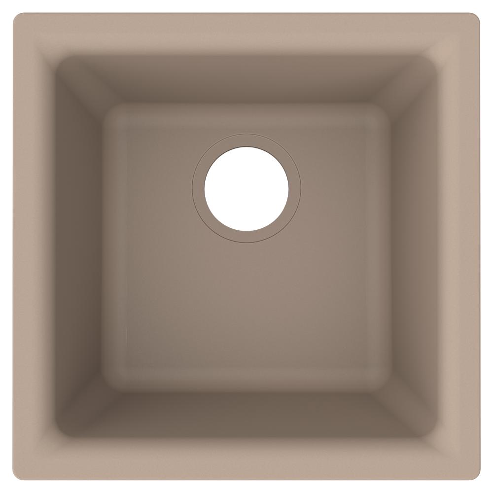 Elkay Quartz Luxe 15-3/4" x 15-3/4" x 7.7 Single Bowl Dual Mount Bar Sink Sandstone ELX1616SN0