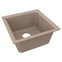 Elkay Quartz Luxe 15-3/4" x 15-3/4" x 7.7 Single Bowl Dual Mount Bar Sink Sandstone ELX1616SN0