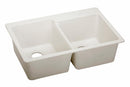 Elkay Quartz Luxe 33" x 22" x 9-1/2" Offset Double Bowl Drop-in Sink Ricotta ELX250RRT0