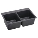 Elkay Quartz Luxe 33" x 22" x 9-1/2" Equal Double Bowl Drop-in Sink Charcoal ELX3322CH0