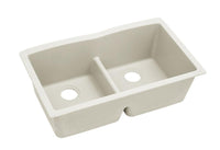 Elkay Quartz Luxe 33" x 19" x 10" Equal Double Bowl Undermount Sink with Aqua Divide Ricotta ELXDULB3322RT0