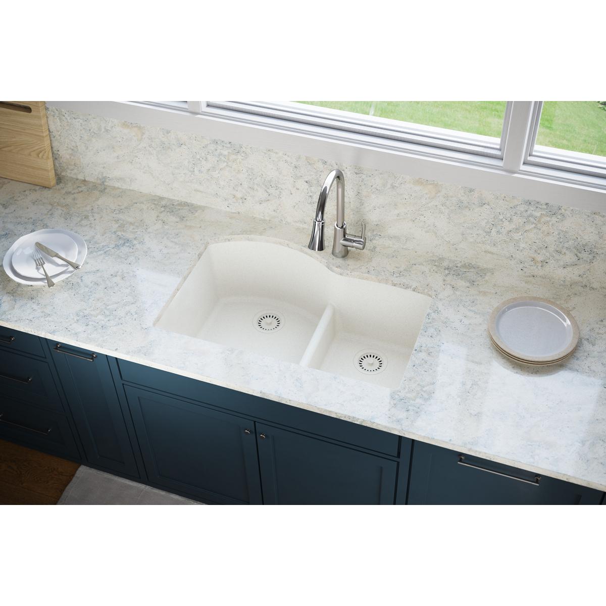 Elkay Polymer Drain Fitting with Removable Basket Strainer and Rubber Stopper Ricotta LKQS35RT