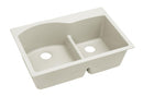 Elkay Quartz Luxe 33" x 22" x 10" Offset 60/40 Double Bowl Drop-in Sink with Aqua Divide Ricotta ELXH3322RRT0