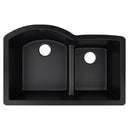 Elkay Quartz Luxe 33" x 22" x 10" Offset 60/40 Double Bowl Undermount Sink with Aqua Divide Caviar ELXHU3322RCA0