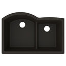 Elkay Quartz Luxe 33" x 22" x 10" Offset 60/40 Double Bowl Undermount Sink with Aqua Divide Obsidian ELXHU3322RDN0