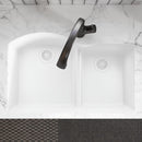 Elkay Quartz Luxe 33" x 22" x 10" Offset 60/40 Double Bowl Undermount Sink with Aqua Divide Arctic Fox ELXHU3322RFX0