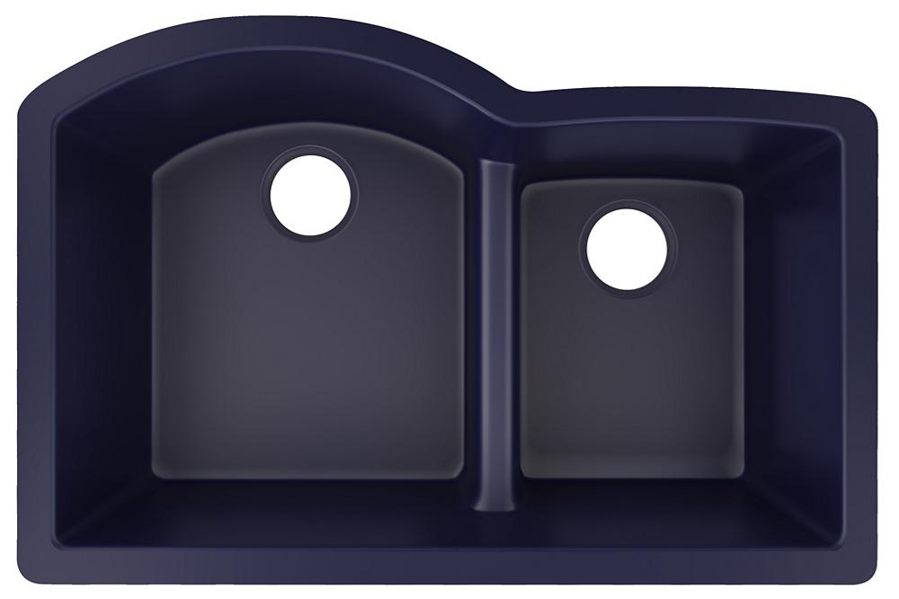 Elkay Quartz Luxe 33" x 22" x 10" Offset 60/40 Double Bowl Undermount Sink with Aqua Divide Jubilee ELXHU3322RJB0