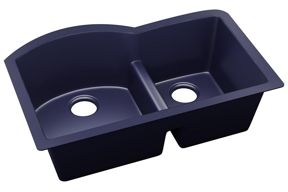 Elkay Quartz Luxe 33" x 22" x 10" Offset 60/40 Double Bowl Undermount Sink with Aqua Divide Jubilee ELXHU3322RJB0