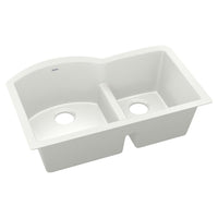Elkay Quartz Luxe 33" x 22" x 10" Offset 60/40 Double Bowl Undermount Sink with Aqua Divide Ricotta ELXHU3322RRT0