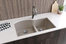 Elkay Quartz Luxe 33" x 22" x 10" Offset 60/40 Double Bowl Undermount Sink with Aqua Divide Silvermist ELXHU3322RSM0