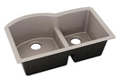 Elkay Quartz Luxe 33" x 22" x 10" Offset 60/40 Double Bowl Undermount Sink with Aqua Divide Silvermist ELXHU3322RSM0