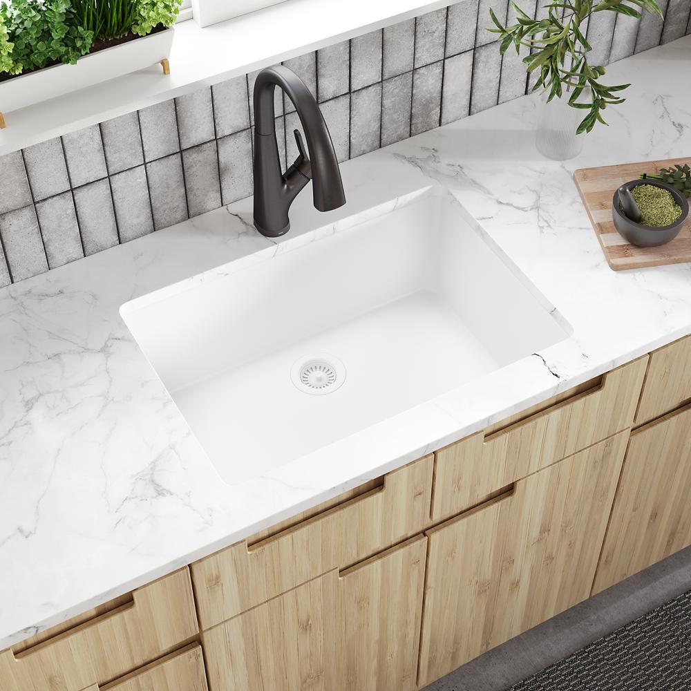 Elkay Quartz Luxe 33" x 18-7/16" x 9-7/16" Single Bowl Undermount Sink Arctic Fox ELXRU13322FX0