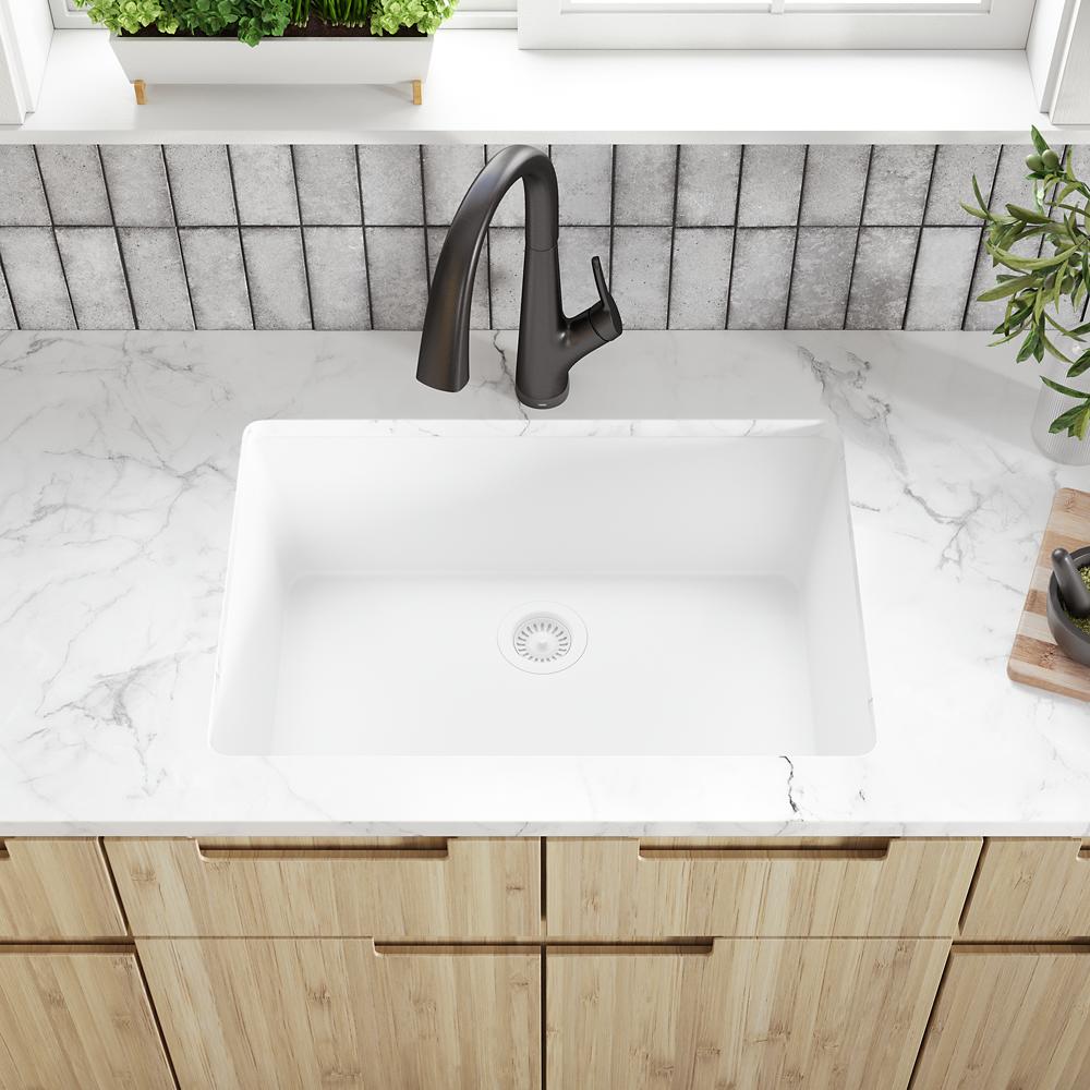 Elkay Quartz Luxe 33" x 18-7/16" x 9-7/16" Single Bowl Undermount Sink Arctic Fox ELXRU13322FX0