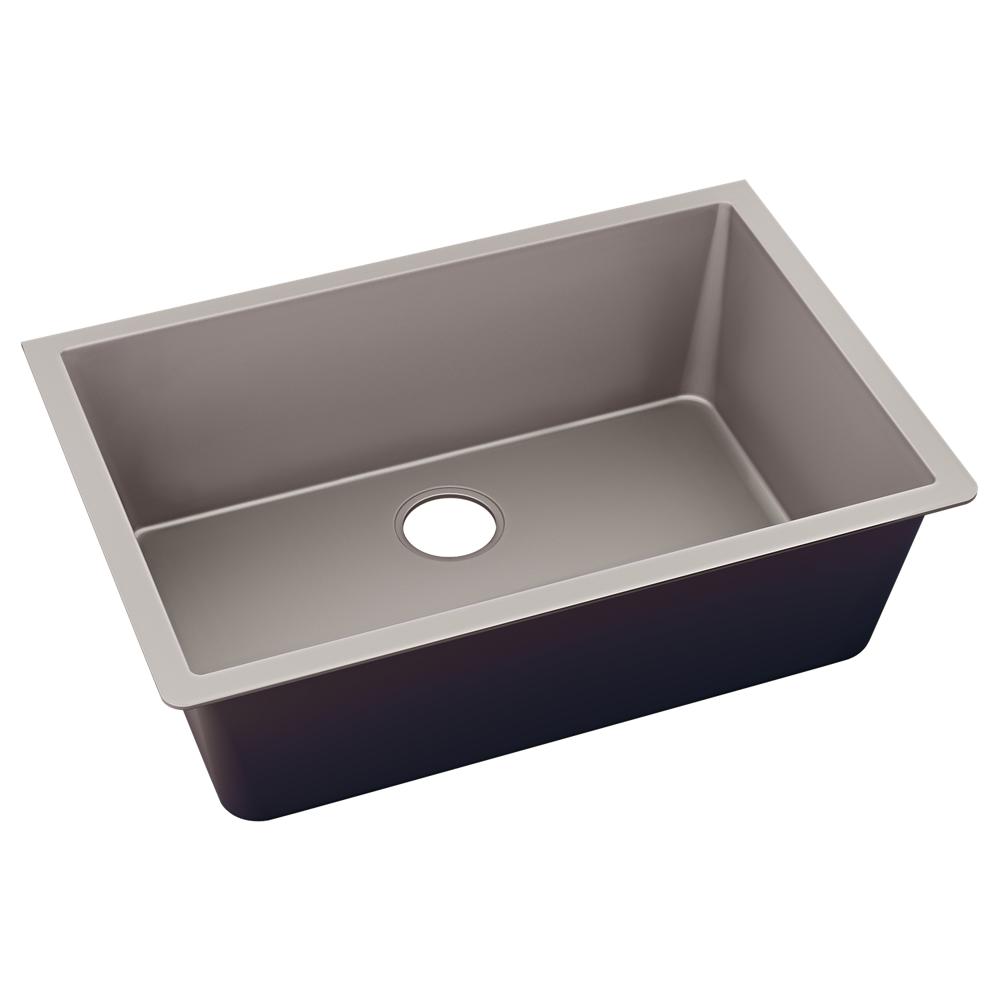 Elkay Quartz Luxe 33" x 18-7/16" x 9-7/16" Single Bowl Undermount Sink Silvermist ELXRU13322SM0