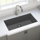 Elkay Quartz Luxe 35-7/8" x 19" x 9" Single Bowl Undermount Kitchen Sink with Perfect Drain Charcoal ELXRUP3620CH0