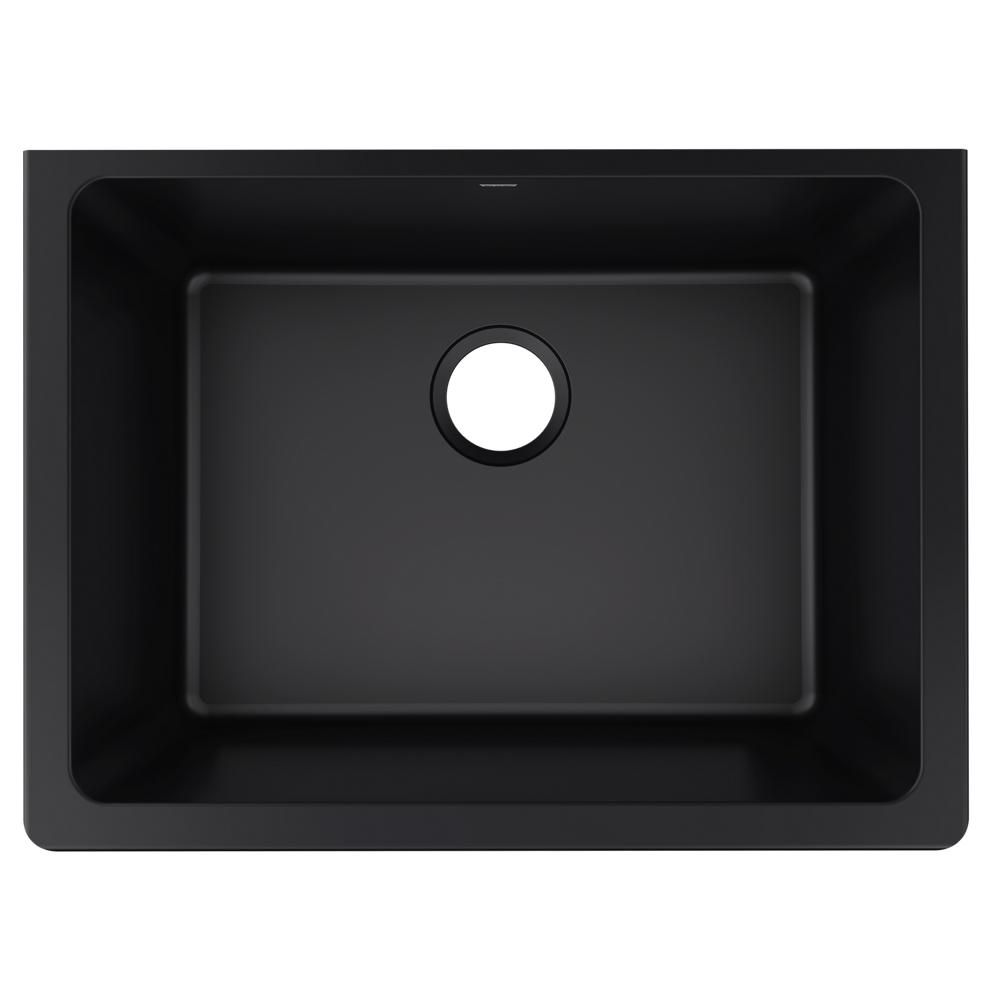 Elkay Quartz Luxe 24-5/8" x 18-1/2" x 9-1/2" Single Bowl Undermount Sink Caviar ELXU2522CA0