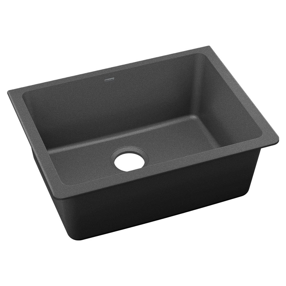 Elkay Quartz Luxe 24-5/8" x 18-1/2" x 9-1/2" Single Bowl Undermount Sink Charcoal ELXU2522CH0