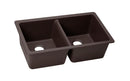 Elkay Quartz Luxe 33" x 18-1/2" x 9-1/2" Equal Double Bowl Undermount Sink Chestnut ELXU3322CN0