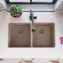 Elkay Quartz Luxe 33" x 18-1/2" x 9-1/2" Equal Double Bowl Undermount Sink Sandstone ELXU3322SN0