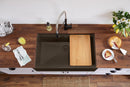 Elkay Quartz Luxe 35-7/8 x 21-9/16 x 9" Single Bowl 10" Apron Farmhouse Workstation Sink with Perfect Drain Chestnut ELXUFP362010CN0