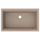 Elkay Quartz Luxe 35-7/8" x 21-9/16" x 9" Single Bowl 10" Apron Farmhouse Workstation Sink with Perfect Drain Sandstone ELXUFP362010SN0